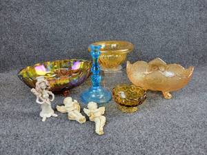 lot 2079 image: Depression Glass, Carnival Glass, Figurines and More NO SHIPPING
