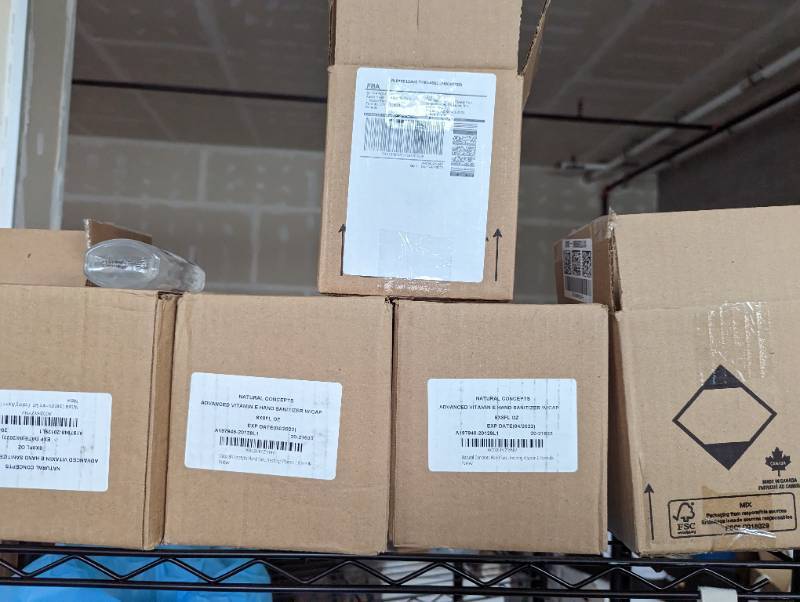 10 boxes of hand sanitizer, and a l...