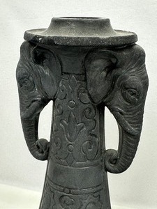 lot 28 image: Pair of Vintage Elephant Figurine Candle Holders