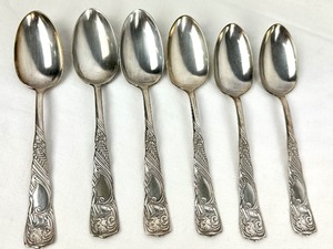 lot 52 image: Antique Siren by International Roger Bro. - Six Antique Siren Tablespoons by 1847 Roger Brothers