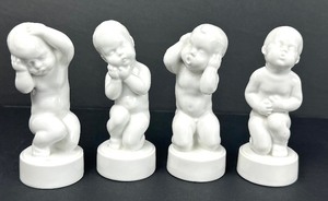 lot 23 image: Mid Century Modern Vintage Bing and Grondahl Danish Set of Four Children Porcelain Figurines