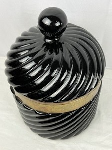 lot 74 image: Vintage Tommaso Barbi Black Ceramic Ice Bucket