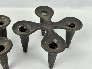 lot 85 image: Pair of Vintage Danish Clover Iron Candelabras