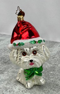 lot 114 image: Christopher Radko Merry Maltese Christmas Ornament