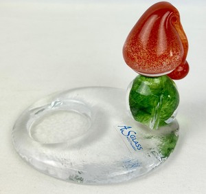 lot 142 image: AS Glass Nuutajarvi Gnome Figurine Candle Holder