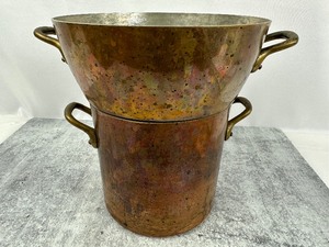 lot 107 image: Two Piece Vintage French Copper Cookware by Matfer