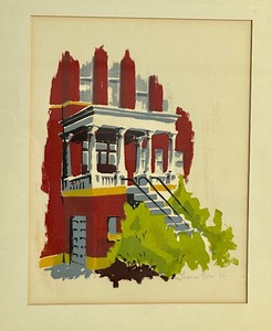 lot 91 image: Vintage Watercolor of St. Thomas High School by Thomas Kolar