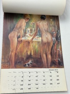 lot 87 image: Vintage 1973 Love Calendar Watercolors by Wolfgang Tritt