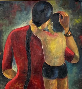 lot 217 image: Vintage Original Oil on Canvas Framed Painting