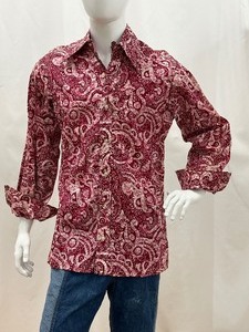 lot 211 image: Retro Vintage Button Down Shirt with Large Collar