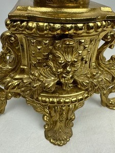 lot 3 image: Pair of Gorgeous Elaborate Italian Gold Tone Candelabras