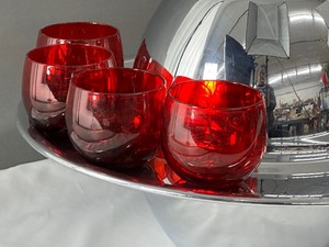 lot 9A image: Vintage Mid Century Lehman Brothers Chrome Punch Bowl Set