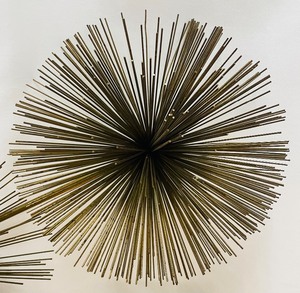 lot 275 image: Brutalist Sea Urchin Wall Sculpture - Brass Pom Pom Wall Sculpture