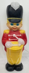lot 319 image: Vintage Blow Mold Santa and Soldier Figurines