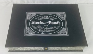 lot 321 image: Franklin Mint Hardbound Stock Portfolio of Authentic Stocks and Bonds of Great American Corporations