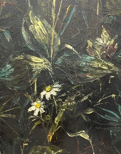 lot 105A image: Muted Floral Original Oil on Canvas Framed Art