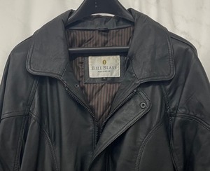 lot 116A image: Bill Blass Mens Wear Black Leather Coat