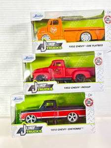 lot 11 image: Lot of 3 Jada Just Truck Vintage Diecast