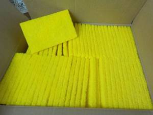 60 - 3 x 5 Yellow Scrubbing Pads...