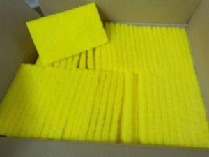 60 - 3 x 5 Yellow Scrubbing Pads...