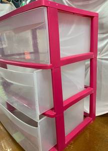 3 Drawer Pink Edge Storage Unit