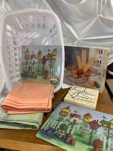 White Laundry Basket w MISC