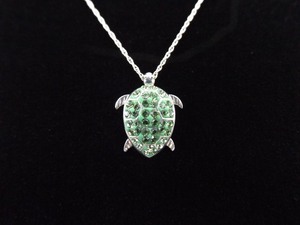 .925 Sterling Silver New with Tags Swarovski Crystal Turtle Pendant Necklace