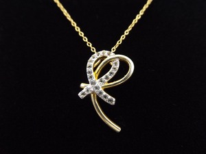 .925 Sterling Silver Vermeil Cancer Ribbon Pendant Necklace
