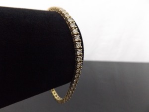 .925 Sterling Silver Zirconia Vermeil Tennis Bracelet Size 7.5