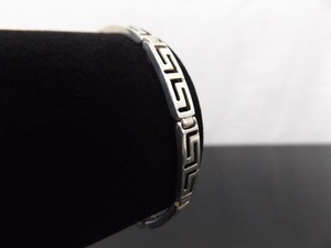 .925 Sterling Silver Greek Key Link Bracelet Size 7