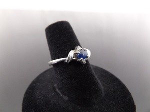 .925 Sterling Silver Sapphire Ring Size 6.75