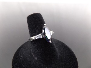 .925 Sterling Silver Marquise Cut Alexandrite Ring Size 7