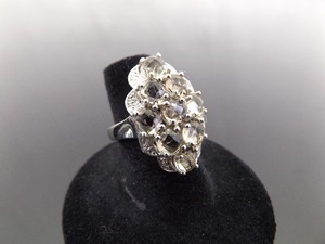 .925 Sterling Silver Smokey Quartz Crystal Cluster Ring Size 6