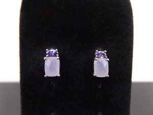 .925 Sterling Silver Amethyst Post Earrings