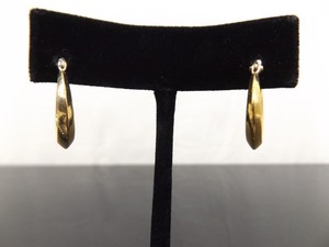 .925 Sterling Silver Vermeil Hoop Hinged Latch Post Earrings