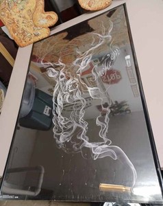 Large Brown Bear Puzzle, Finished and Glued onto Cardboard Back and a Trends Man-Cave Poster Entitled Smoke em