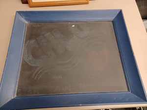 Canvas Painting - Measures 28-inches Wide X 20-inches Tall, and a Framed Chalkboard - Measures 23.5-inches Wide X 19.5-inches