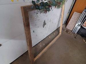 50-inch X 40-inch Home-Made Framed Chicken Wire Photo Display for Weddings and Home Dcor