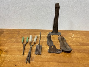 Antique Hair Tongs and Cobbler Tools