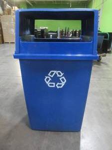 Large Recycling Can With Lid - Used in warehouse, SOLD AS IS.