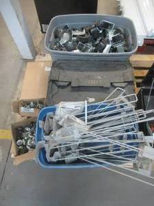 Pallet of Casters & Retail Hooks - USED IN WAREHOUSE & RETAIL STORE - SOLD AS IS