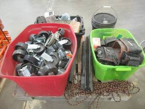 Wholesale Pallet of Fasteners, Casters, Tool Belts & More - USED IN WAREHOUSE - SOLD AS IS