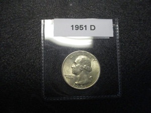 1951-D Washington Silver Quarter wCartwheel Effect and Mint Luster - High End Quality