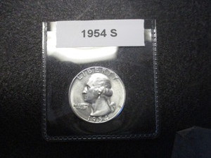 1954-S Washington Silver Quarter wCartwheel Effect and Mint Luster - High End Quality