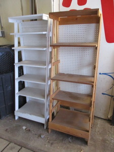 2 Wooden shop shelves