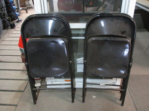 4 Black Metal Folding Chairs