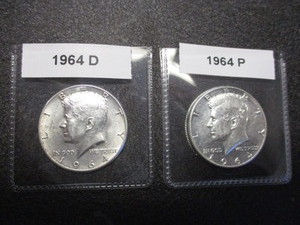 1964-P and 1964-D Kennedy 90% Silver Half Dollars - Beautiful condition