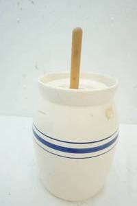 vintage stoneware butter churn