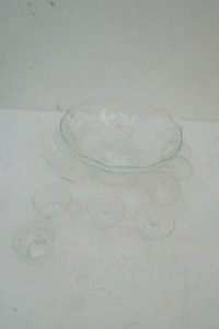 glass punch bowl set