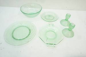 green depression glass